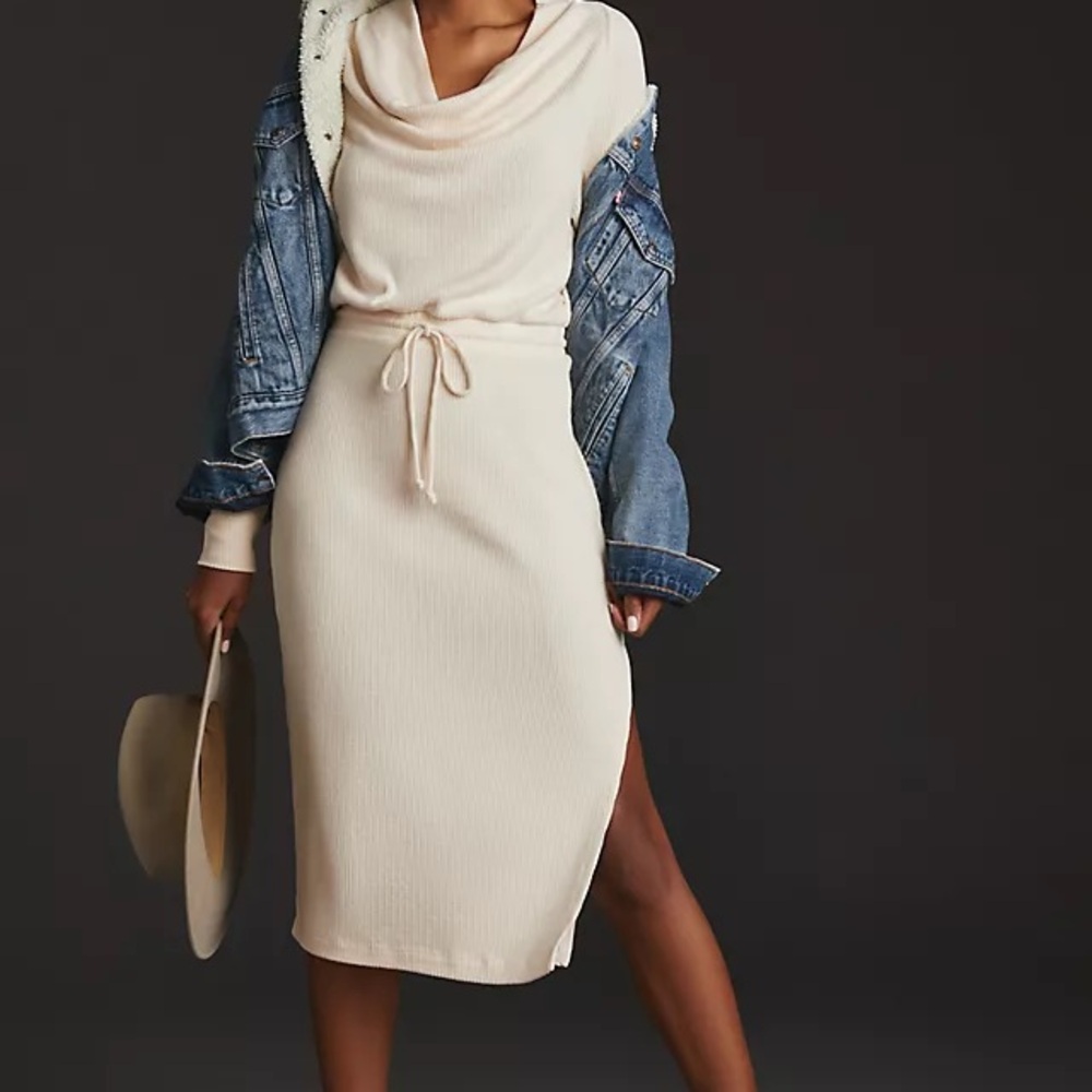 NWT Daily Practice by Anthropologie Cowl Neck Midi Dress/ Small